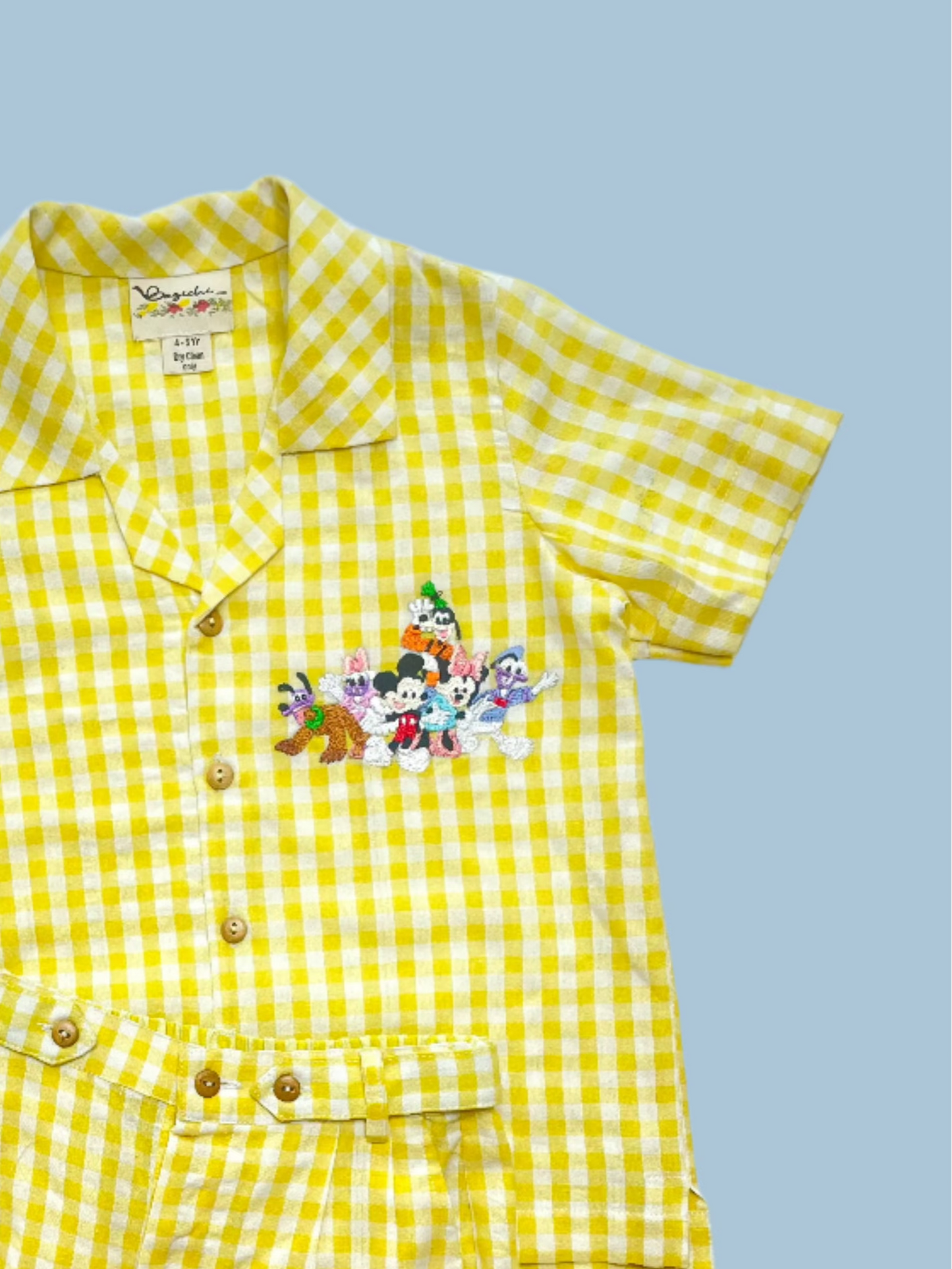 Yellow mickey & frnds gingham set