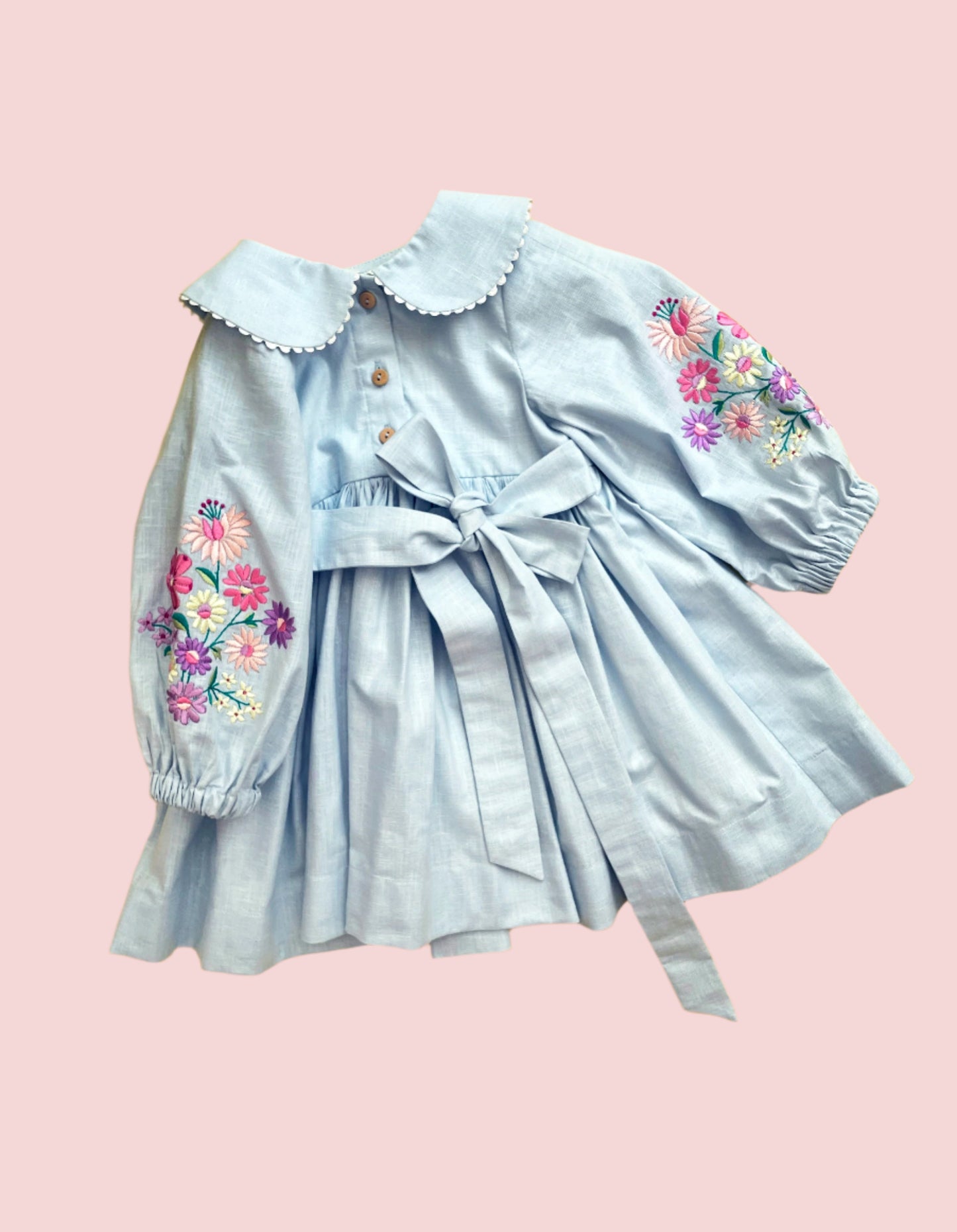 Blue bloom sleeves Dress