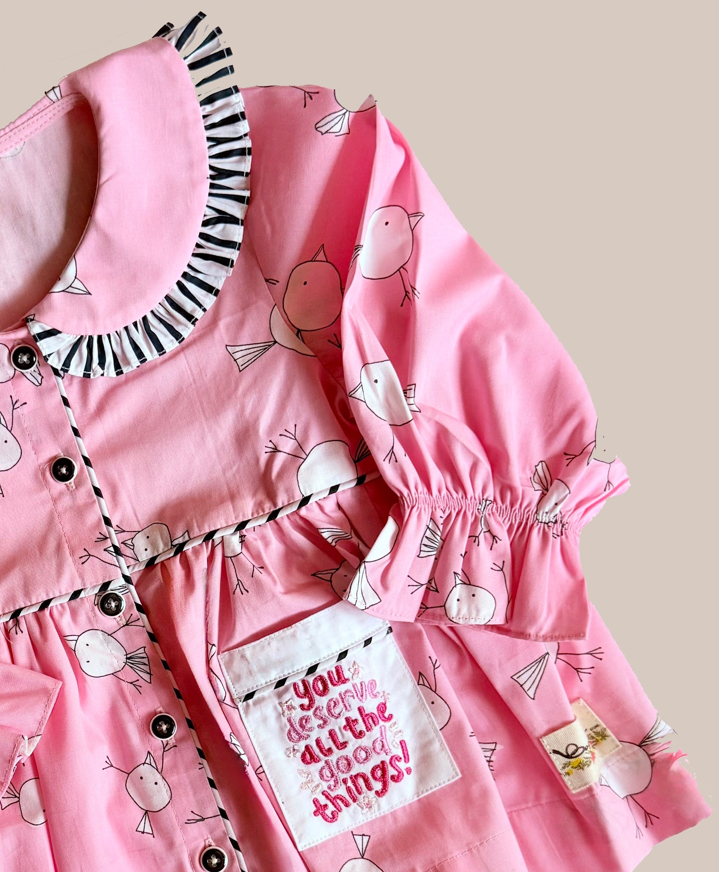 Pink summer birds pjs
