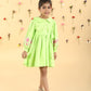 Lime Dress pink flowers