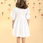 Vintage white satin bow dress