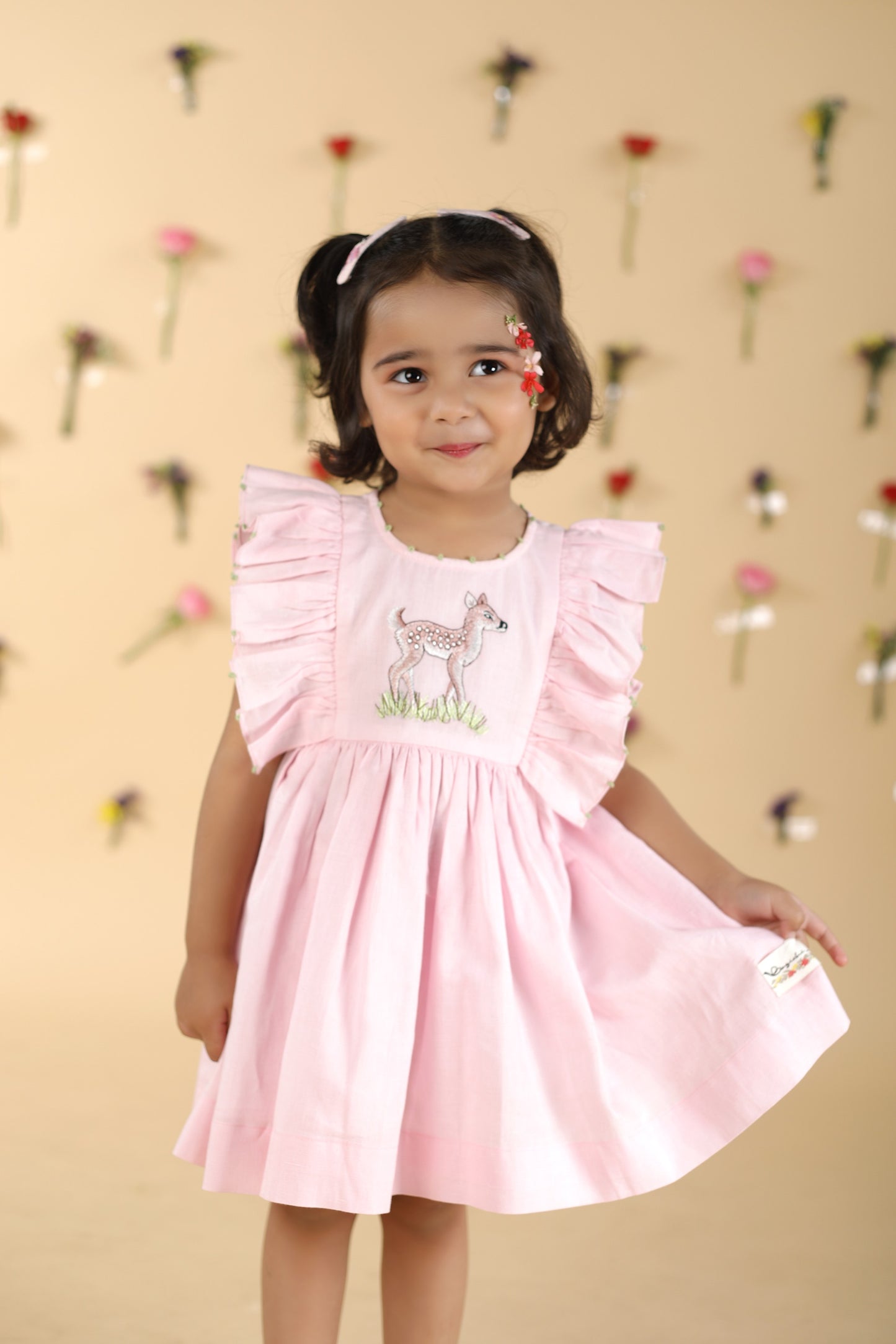 Pink Ruffled deer dress