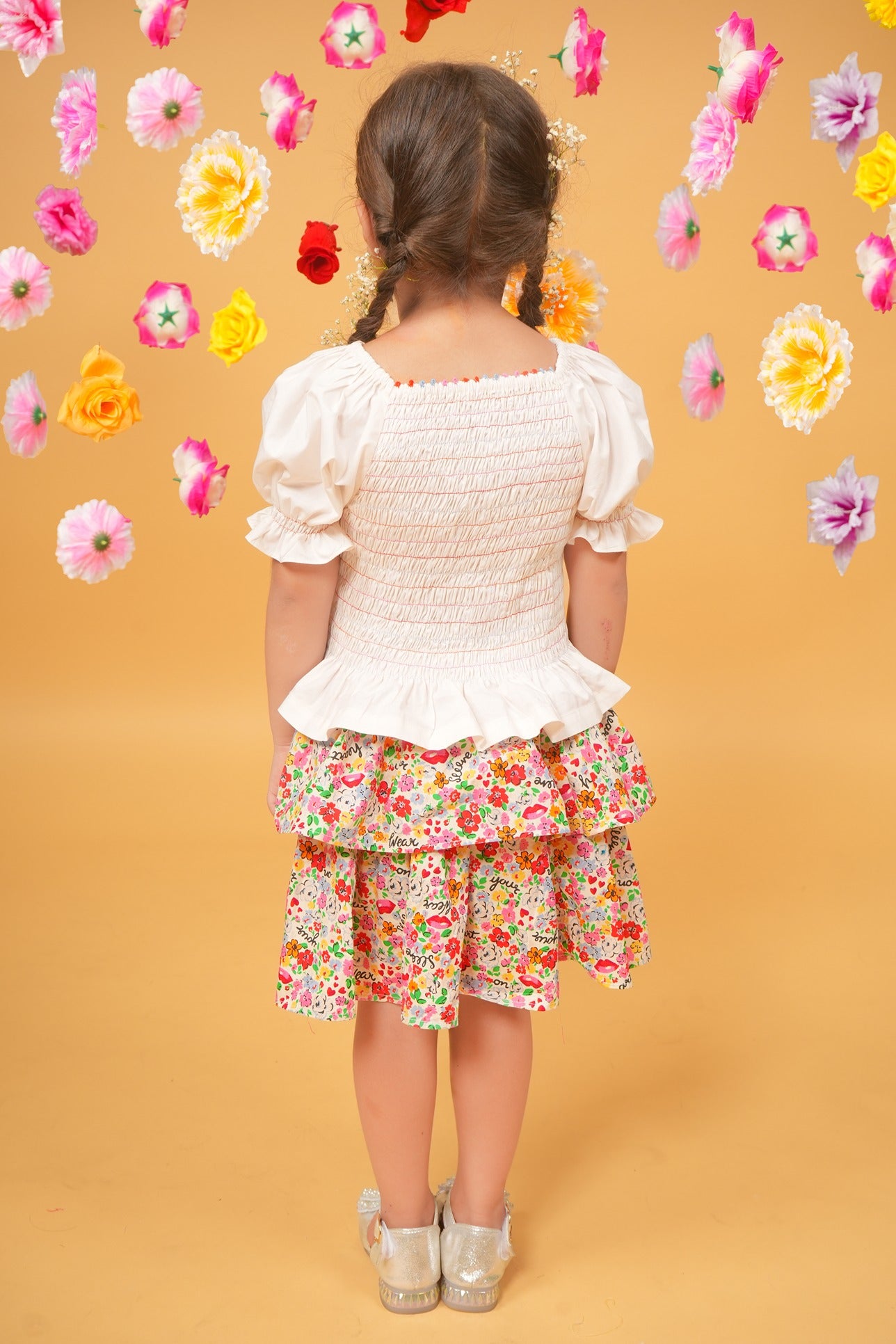 Flowers & butterflies skirt set