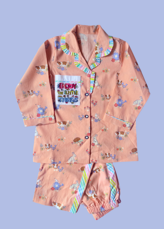 BUNNIES AND PEACHES PJS