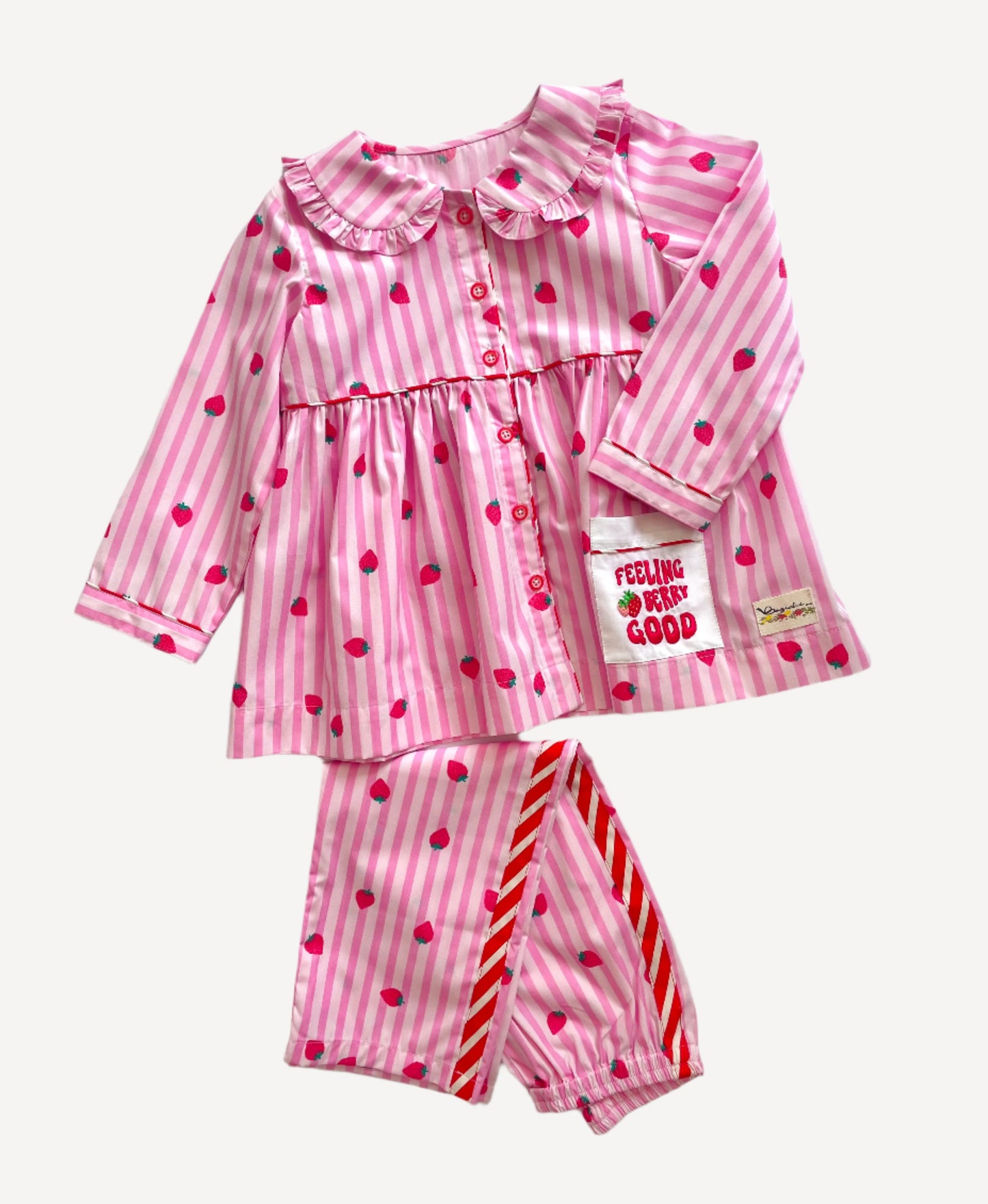 strawberry pink stripe pjs