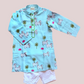 Terq blue silk kurta set