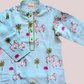 Terq blue silk kurta set