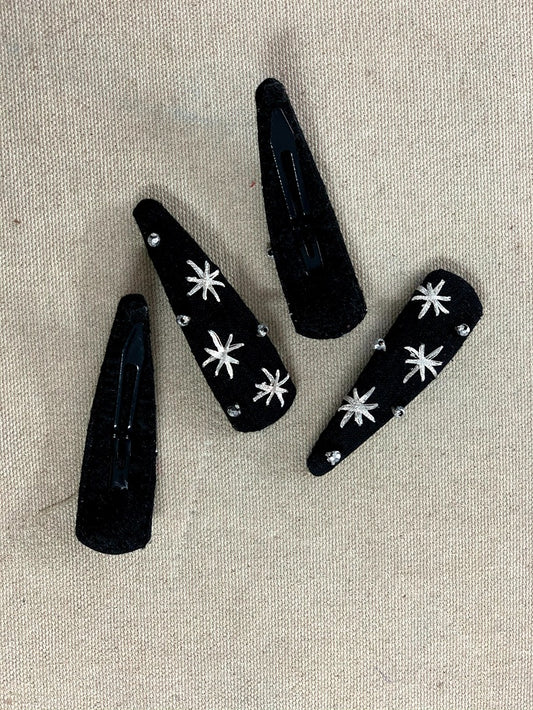 Hand embroidered hair clips for girls