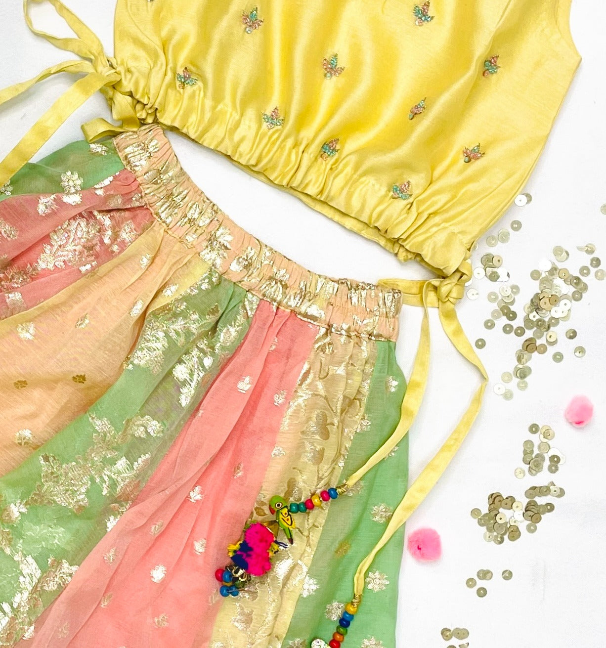 pastel rainbow lehenga set