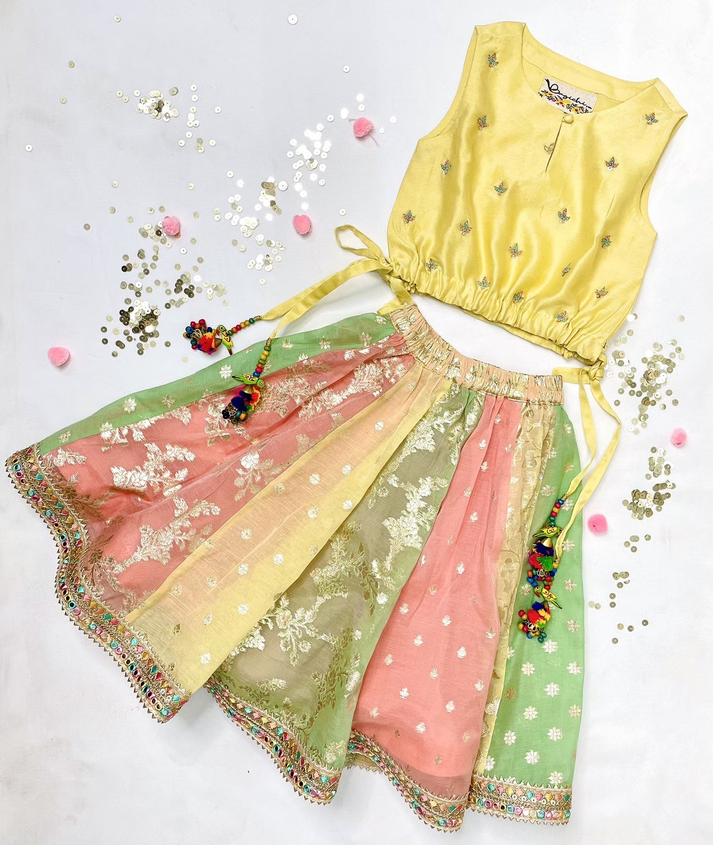 pastel rainbow lehenga set