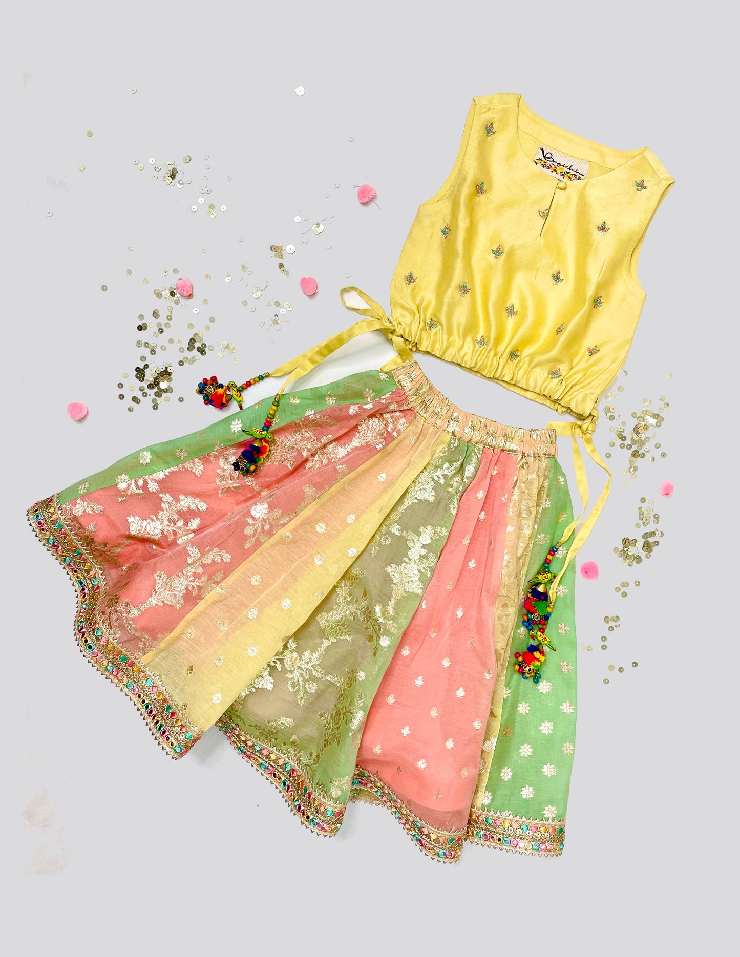 pastel rainbow lehenga set