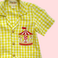 Yellow gingham set with Carousal