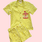 Yellow gingham set with Carousal