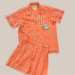 Orange gingham set with peter rabbit