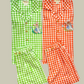 Orange gingham set with peter rabbit