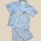 Blue gingham set with Bluey