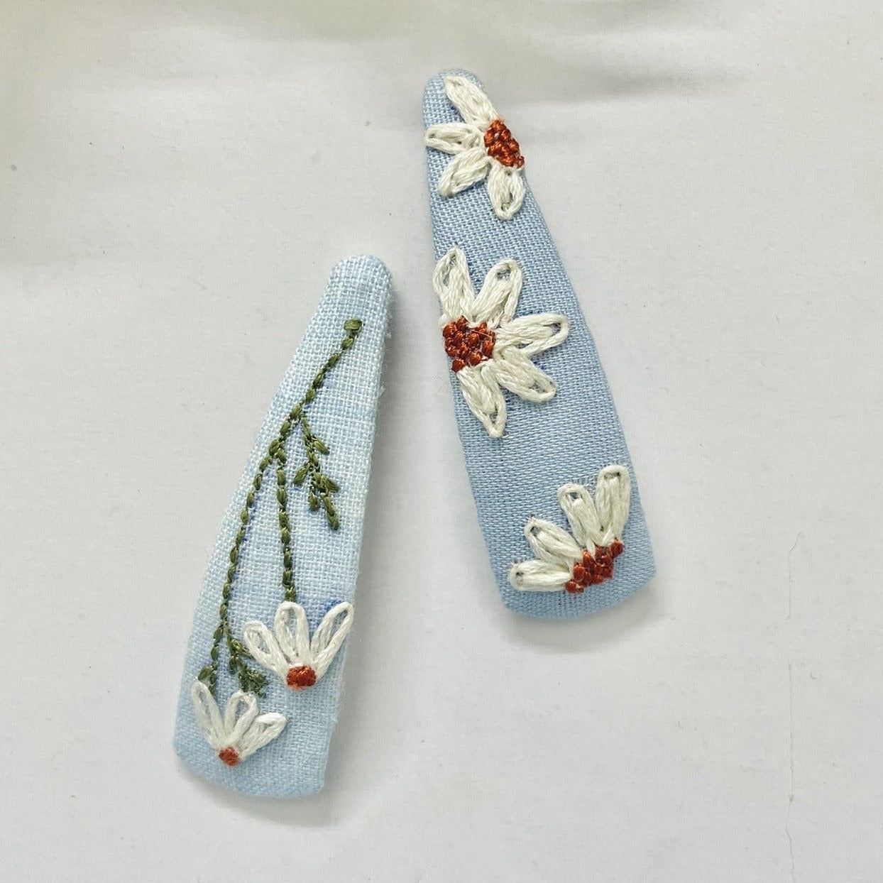 Hand embroidered hair clips for girls