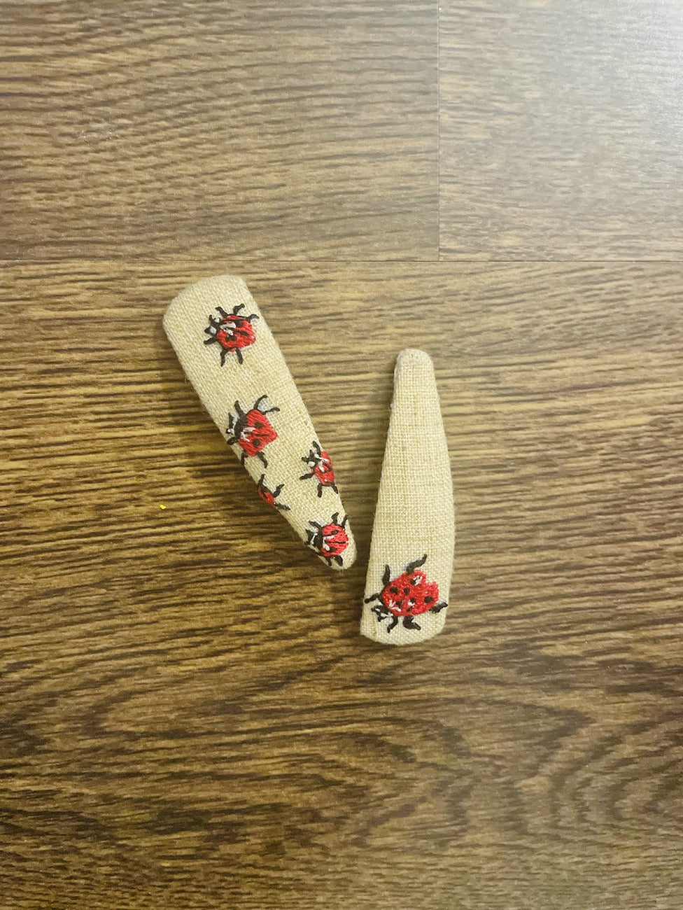 Hand embroidered hair clips for girls