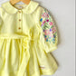 Lemon floral sleeves dress