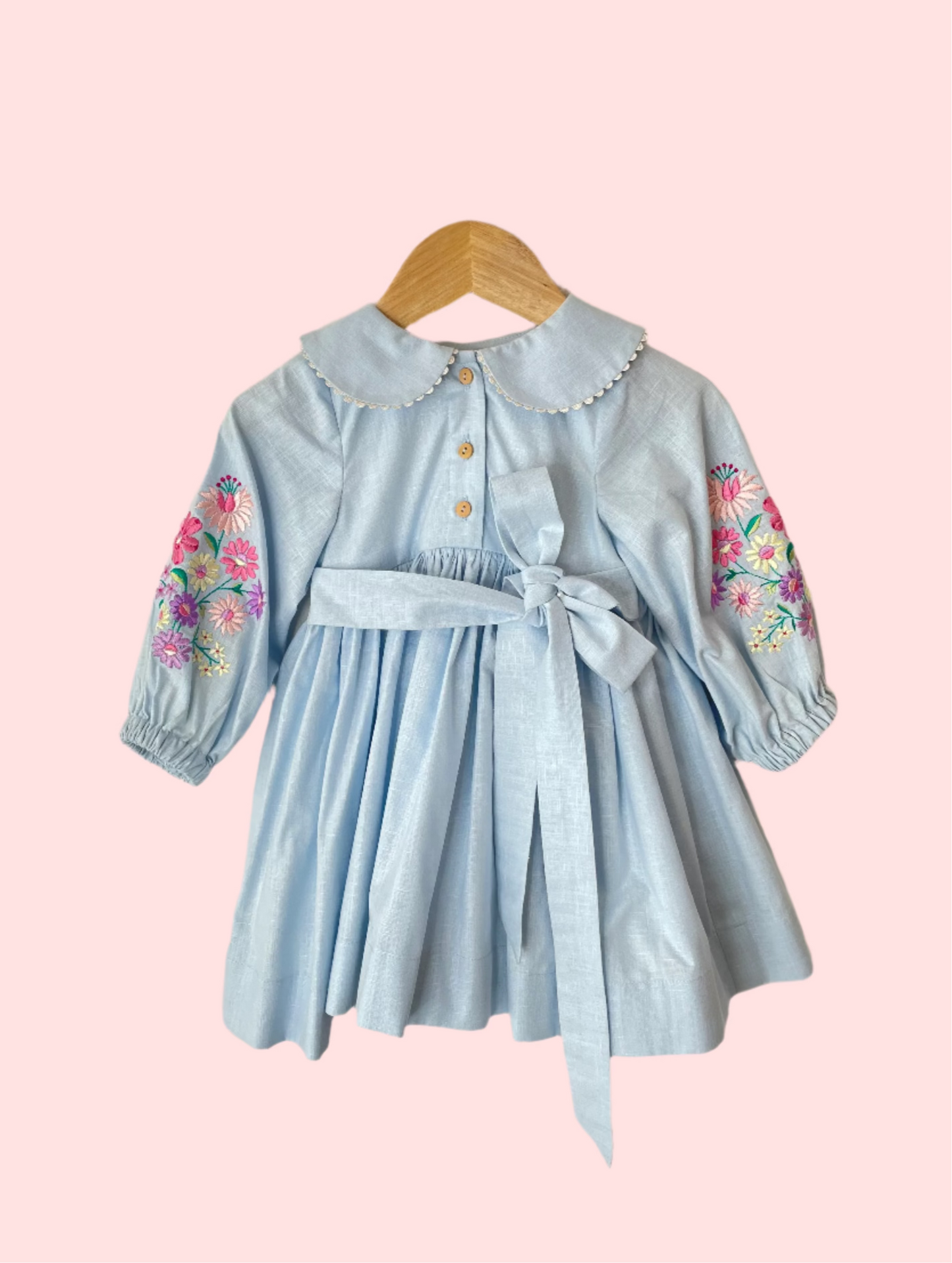 Blue bloom sleeves Dress