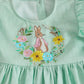 Vintage green flower bunny dress