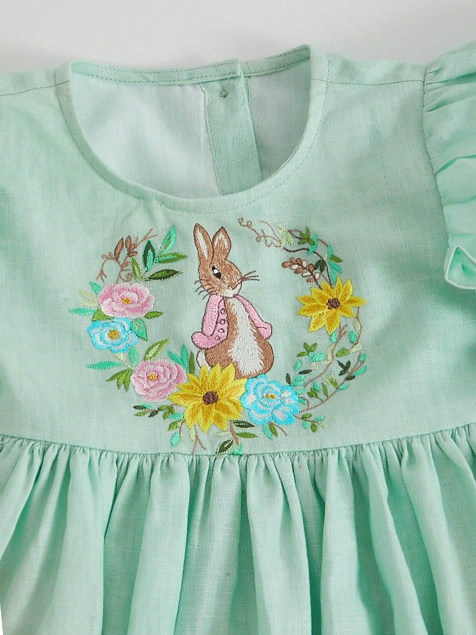 Vintage green flower bunny dress