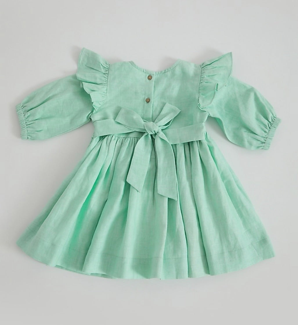 Vintage green flower bunny dress