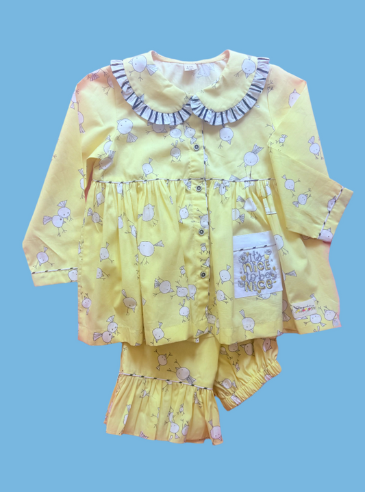 Lemon summer birds pjs