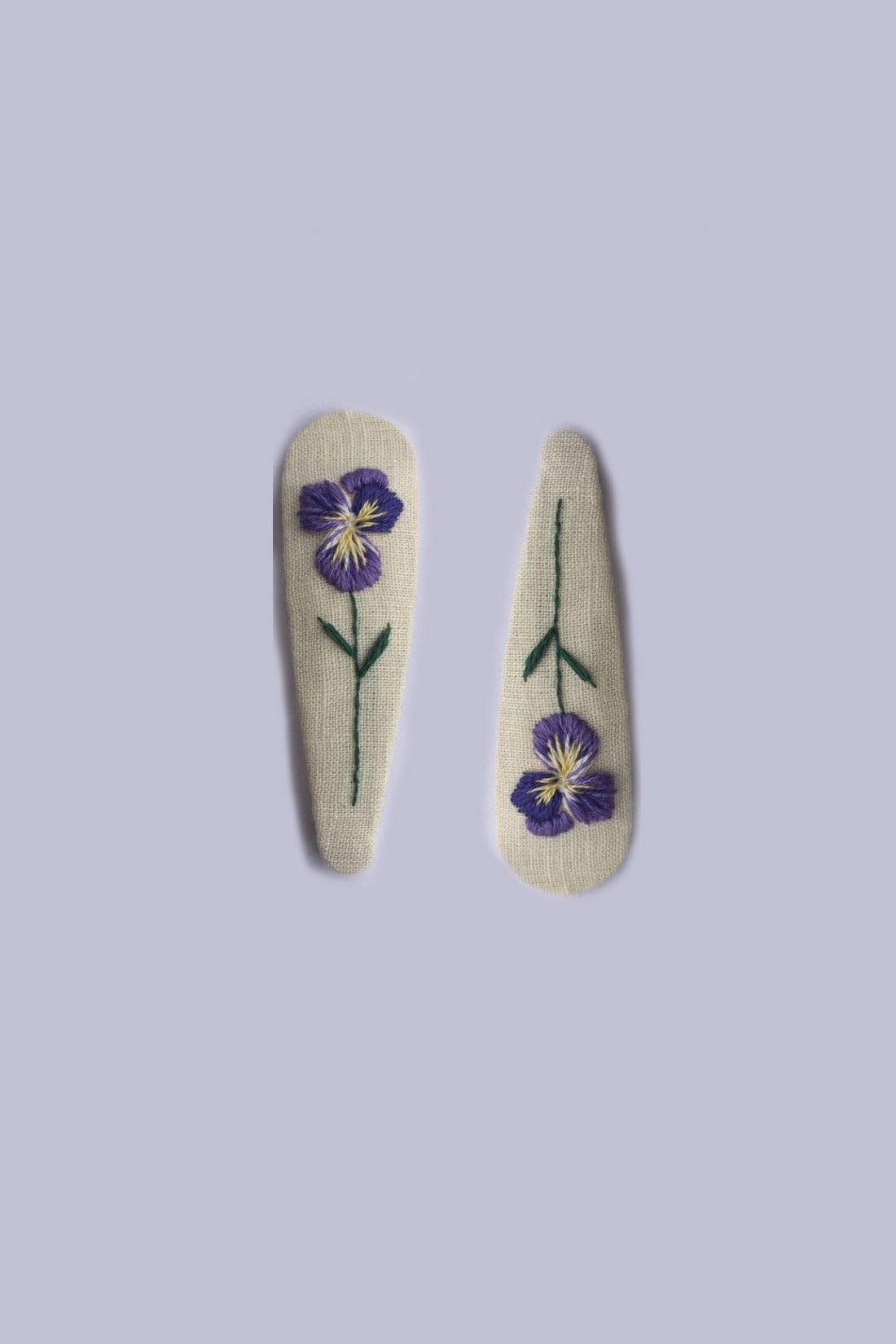 Hand embroidered hair clips for girls