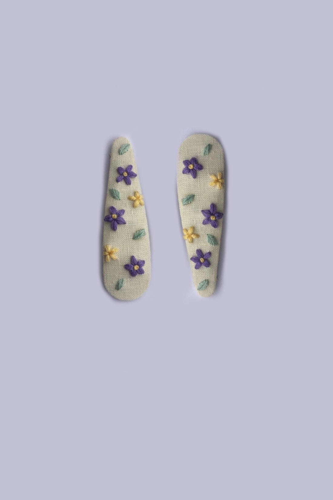 Hand embroidered hair clips for girls